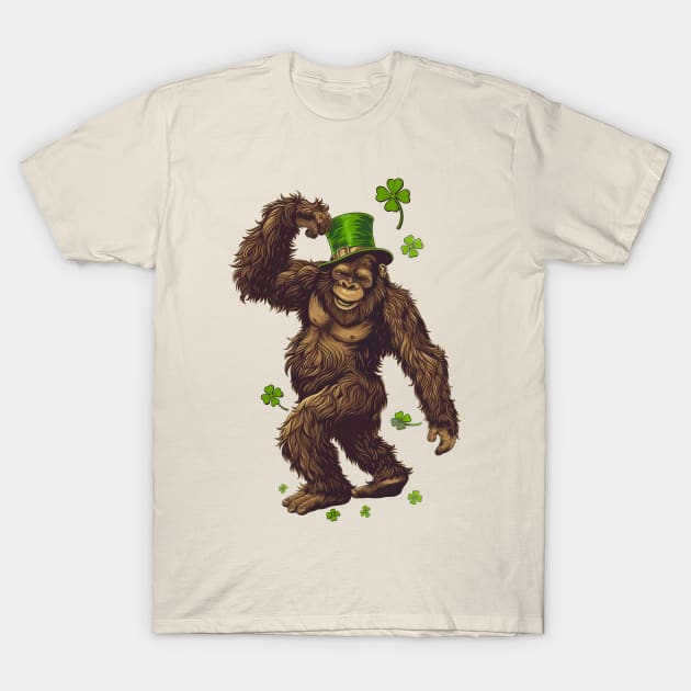 Bigfoot Leprechaun St Patricks Day T-Shirt by Wintrly